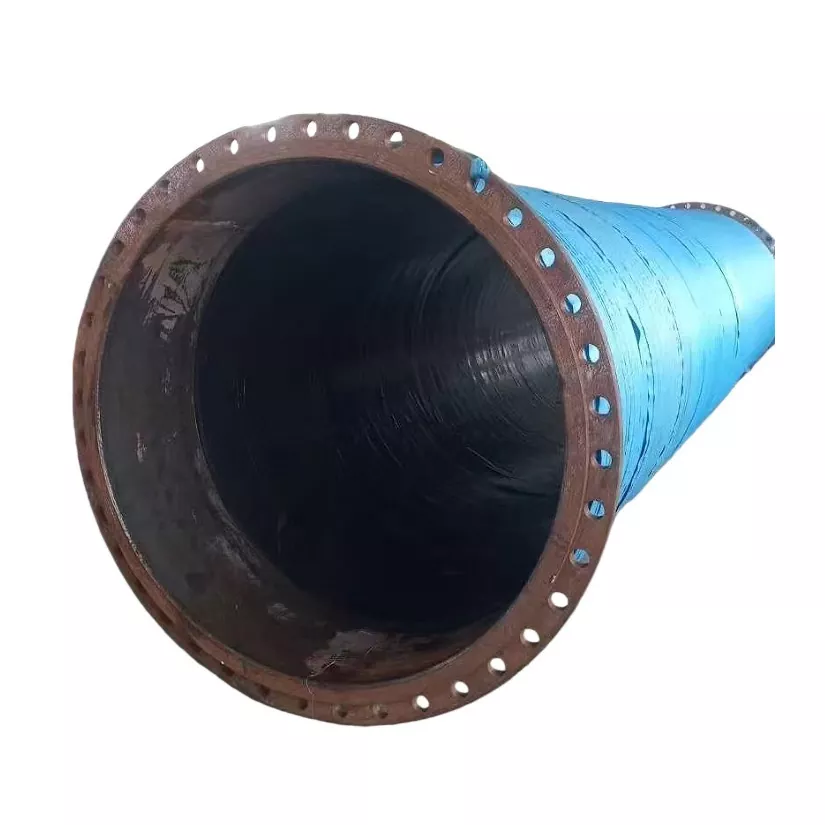 Trådforsterket gummislange med flens med stor diameter